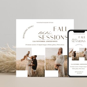 Fall Mini Session Template, Photographer Marketing, Canva (Digital Download)