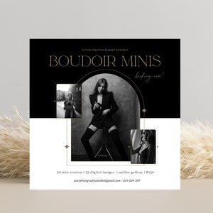 Boudoir Mini Session Template CANVA, Boudoir Session Marketing, Fotografie mini Session Template, Fotograf Marketing Board,