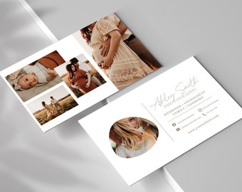 Boho Photography Business Card Template: Horizontal Canva Design