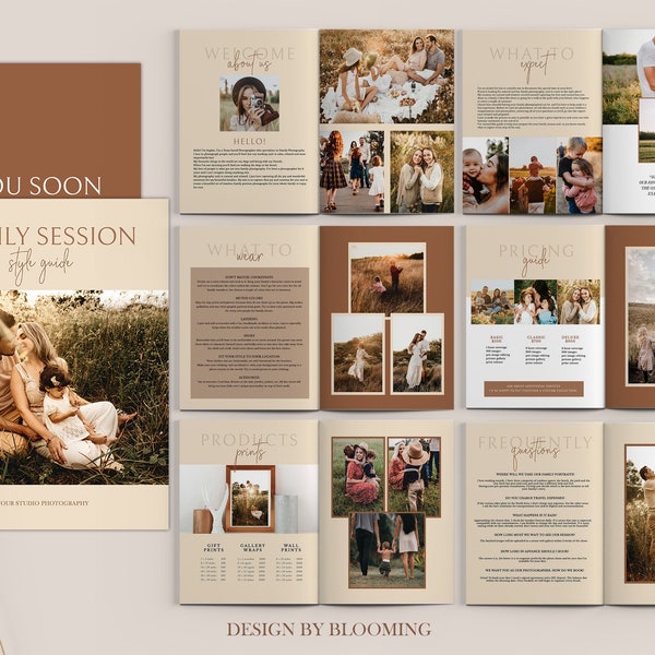 Style guide for photographers, Client Style Guide, Photography Style Guide Template, What to wear guide photography, Family welcome guide