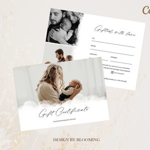 Modèle de certificat-cadeau de photographie, certificat-cadeau modifiable, MODÈLE CANVA, chèque-cadeau de photographe, carte-cadeau de photographie