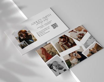 Boho Photography Business Card Template, QR Code, Canva (Digital Download)