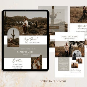 Photography Email Marketing Canva Template Bundle, Email Marketing template, 4 Email Templates for Photographers, Family Photography Email