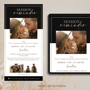 Sessieherinnering e-mail nieuwsbrief sjabloon voor fotografen, Photoshop sjabloon, E-mail nieuwsbrief sjabloon, Fotosessie herinnering