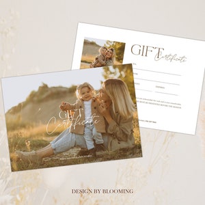 Photographer Gift Certificate Template, Photography Gift Card, Gift card for Photographer, Photography Voucher, Marketing board photographer