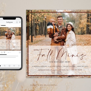 Fall Mini Session Template - Autumn Mini Session Template - Photography Marketing - Fall Minis - Photoshop template - Mini Sessions template