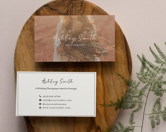 Boho Wedding Photography Business Card Template (Photoshop)
