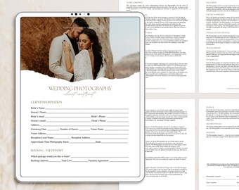 Canva Wedding Photography Contract Template, Photography Business Form
