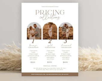 Boho Photography Price Guide Template: Marketing Brochure (PHOTOSHOP)