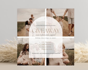 Photography Giveaway Template, Social Media Contest (CANVA & PHOTOSHOP)