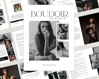 Boudoir Client Guide Template for CANVA Boudoir Style Guide, Photographer Magazine Template, Boudoir Price guide, Marketing brochure