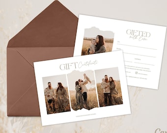 Photography Gift Certificate Template, Editable Photo Session Voucher (CANVA)