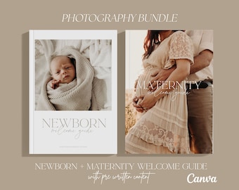 Newborn and Maternity Photography Guide Bundle, CANVA Template (Digital Download)