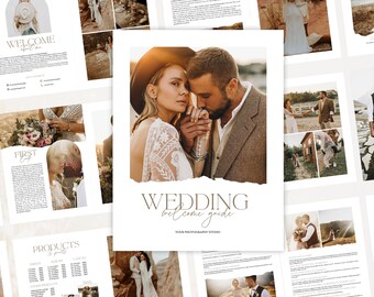 Wedding Photography Pricing Guide, Boho Magazine for Photographers, CANVA Template