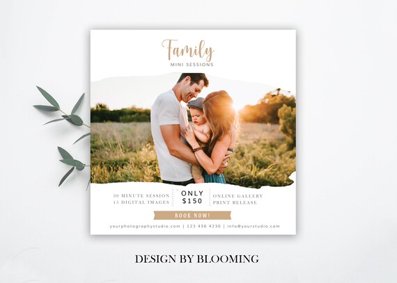 Family Mini Session Template Photography Marketing Photoshop
