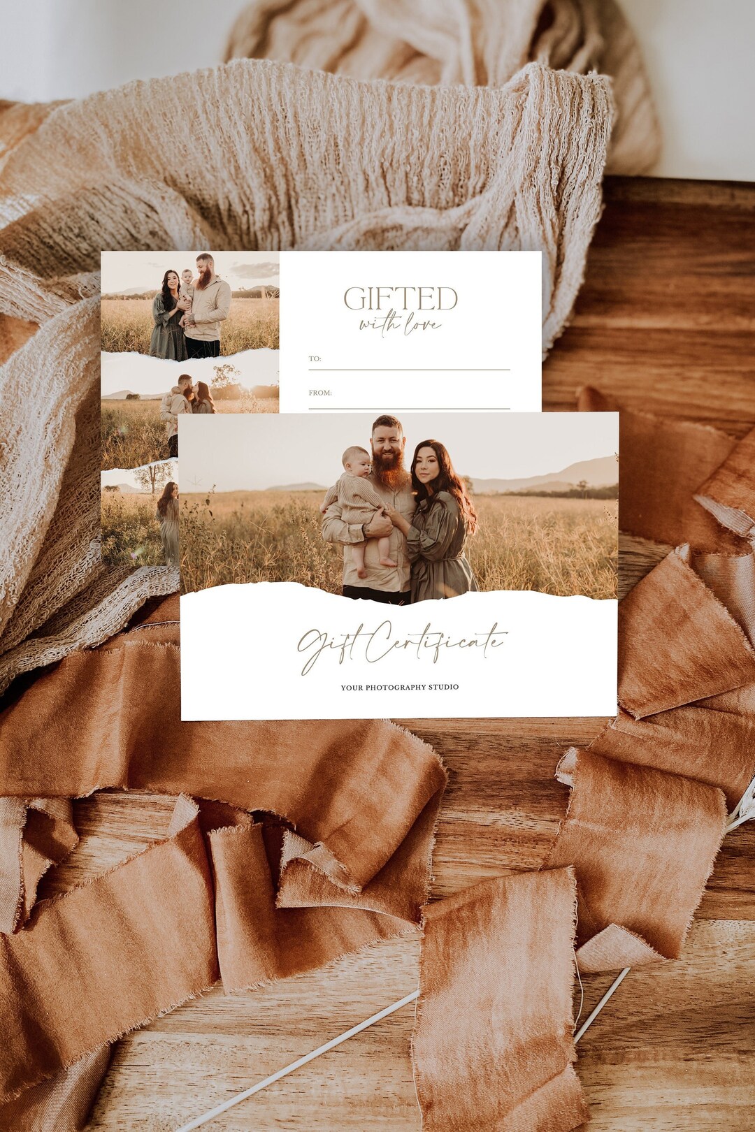 Photographer Gift Certificate Template, Photography Gift Card, Gift