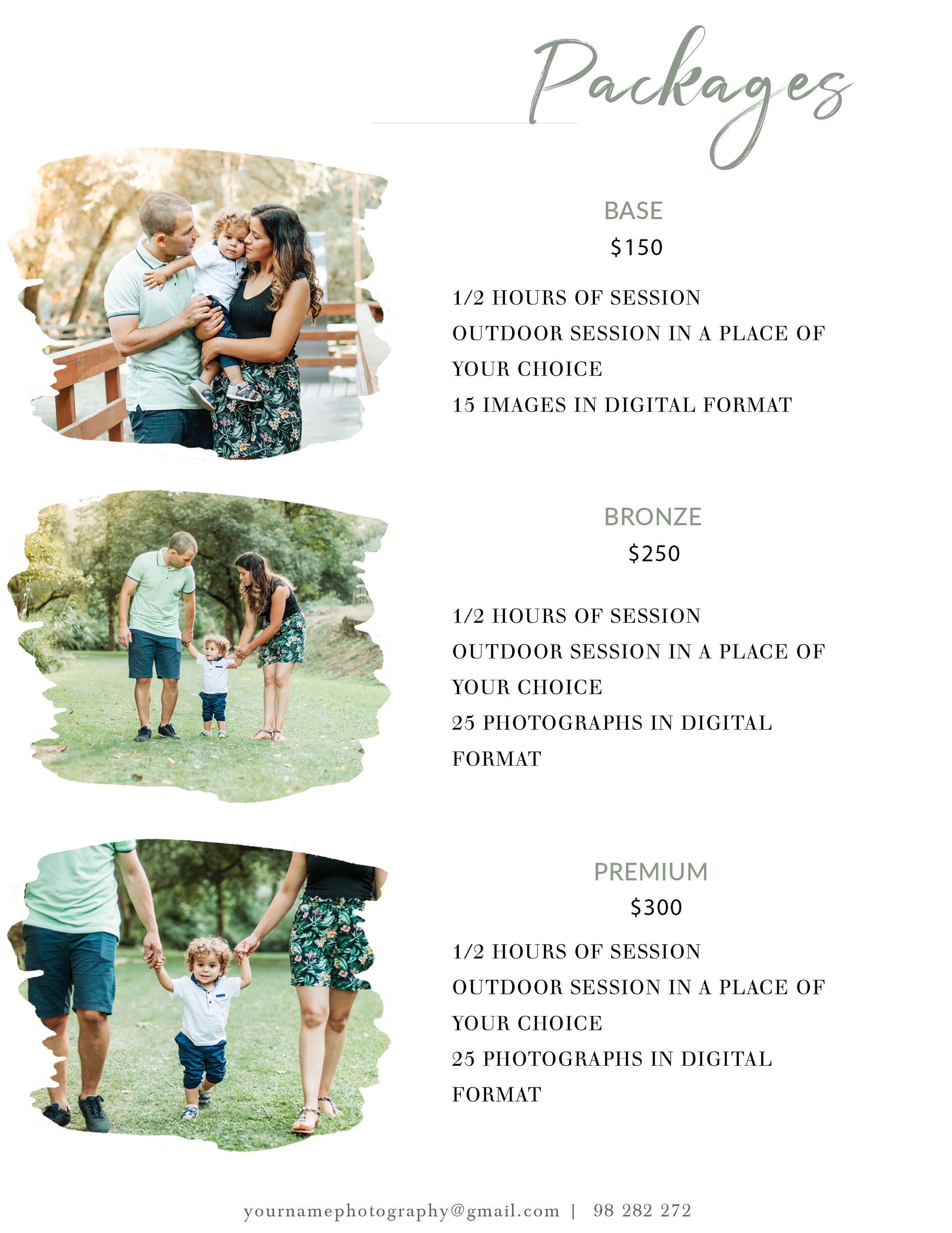 Family Photography Pricing List Guide Template Pricing Sheet Etsy
