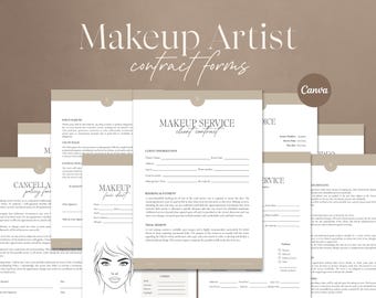 Editable Makeup Artist Contract Template Bundle: MUA Service Forms, Client Consent (CANVA)