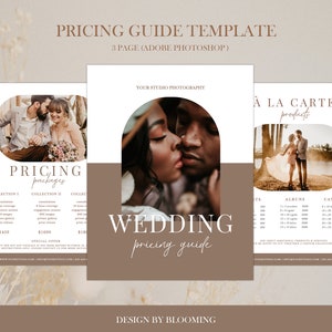 Wedding Photography Pricing Guide List, Boho Pricing Sheet, Photographer Price Guide Template, Photoshop Sell Sheet, INSTANT DOWNLOAD