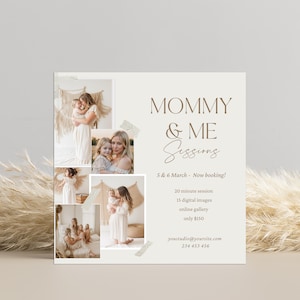 Modello mini sessione per la festa della mamma, modello mini sessioni mamma e io, modello mini mamma e io, modello festa della mamma, modello CANVA