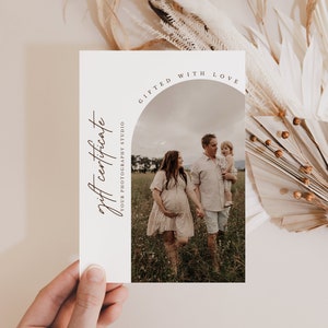 Photographer Gift Certificate Template, Photography Gift card CANVA, Printable Gift Card, Editable Gift Voucher, Gift card for Photographer