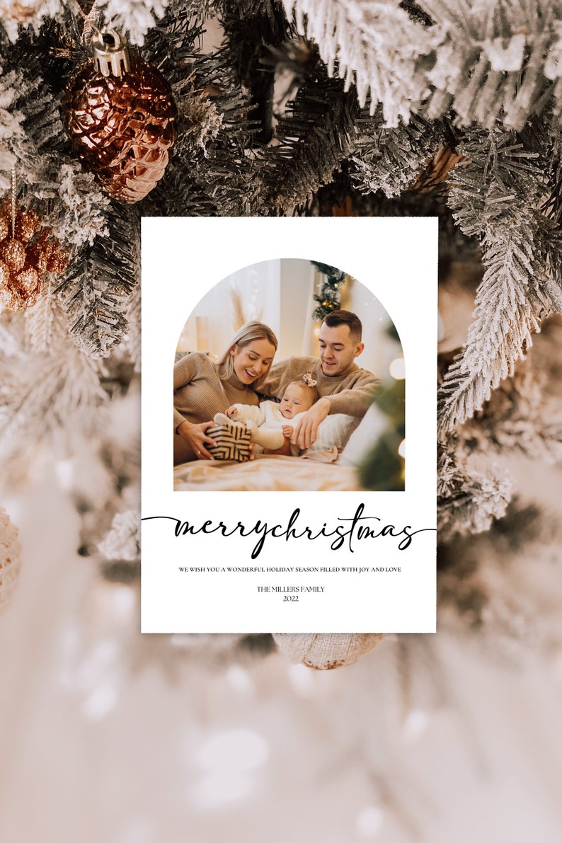 Canva Christmas Card Template Printable Merry Christmas Card Etsy