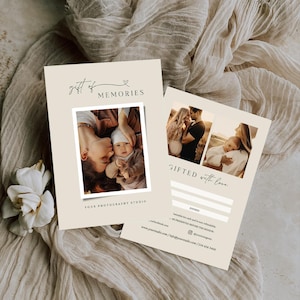 Photographer Gift Certificate Template, Photography Gift Card, Gift card for Photographer, Photography Voucher, Marketing board photographer