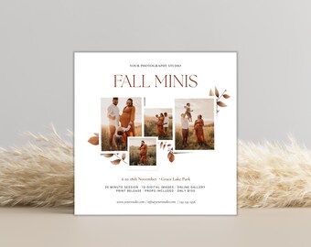 Fall Mini Session template, Social media post, Photography Marketing: Canva  (Digital Download)