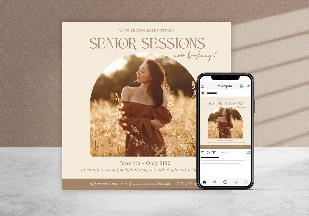SENIOR Mini Session Template, Photography Marketing, PHOTOSHOP Template ...
