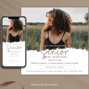 Senior Mini Session Template | Senior Template | Photography Template | Senior Graduation | Senior Sessions | Photoshop Template 5x5 | Insta