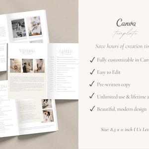 Wedding Photography Welcome Guide, Wedding Pricing Guide Template, Photographer Client guide, Engagement Session Guide, CANVA TEMPLATE