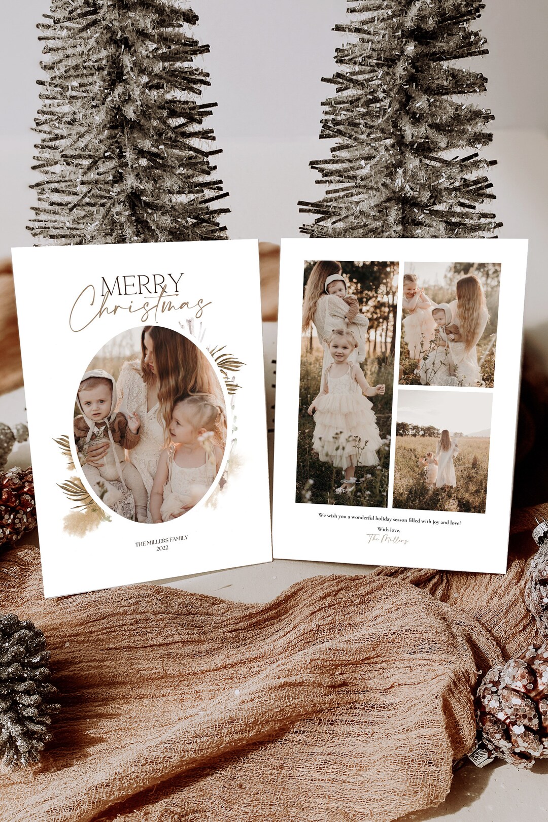Editable Christmas Card Template 7x5: Canva & Photoshop (digital ...