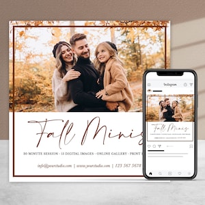 Fall Mini Session Template - Autumn Mini Session Template - Photography Marketing - Fall Minis - Photoshop template - Mini Sessions template
