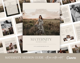CANVA Maternity Photography Session Guide Template, Marketing Brochure