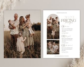 Photography Pricing Guide Template, Elegant Canva Brochure (Digital Download)