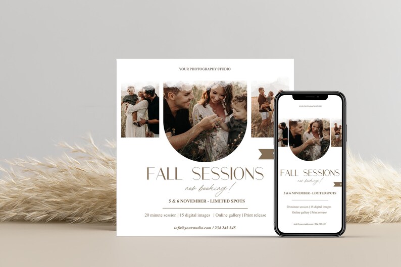 Fall Mini Session Instagram Template, Photographer Marketing (CANVA ...