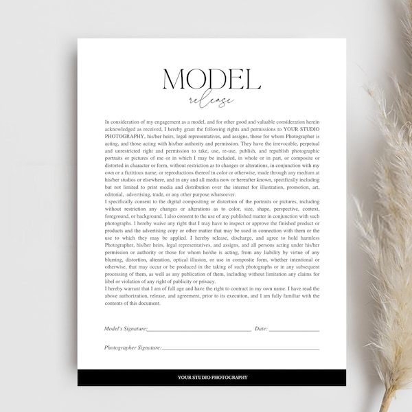 Photo Model Release - Etsy