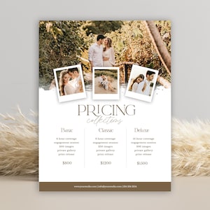 Photography Pricing Template, Wedding Photography Pricing Template, Wedding Price Sheet Template, Wedding Pricing Guide,PHOTOSHOP Template