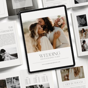 Guia de Fotografia de Casamento Modelo CANVA Guia do Cliente para Fotógrafos de Casamento Folha de Preços de Casamento Brochura Guia de Fotografia