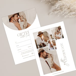 Photographer Gift Certificate Template, Photography Gift Card, Gift card for Photographer, Photography Voucher, Editable Canva gift card