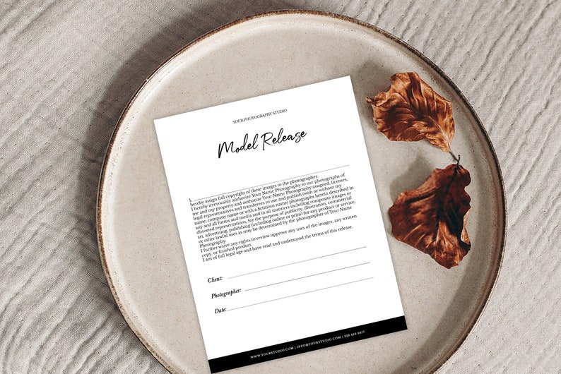 Model Release Form Template Template for Etsy