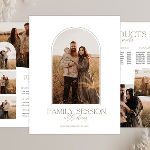 CANVA Photography Pricing Guide Template, Family Photography Price Guide, Wedding Price List, Wedding Pricing Sheet, Marketing Brochure