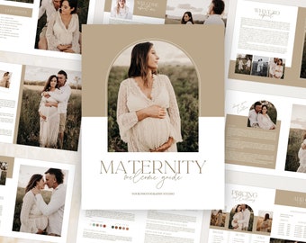 Guia de Fotografia de Maternidade: Estilo Boho, Modelo CANVA (Digital)