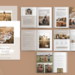 Family Photography Pricing guide, Client Style Guide, Photography Style Guide Template, What to wear guide,Family welcome guide,Photographer