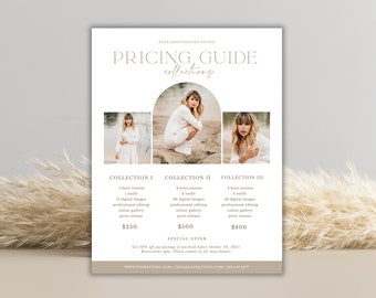 Photography Price Guide Template: Boho Marketing Brochure (Photoshop)