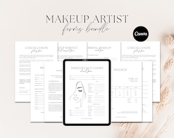 Makeup Artist Contract Forms Bundle: Editable CANVA Templates