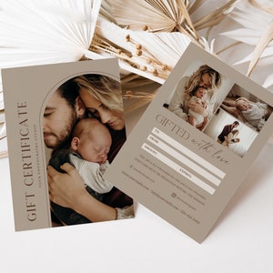 Plantilla de certificado de regalo para fotógrafo, tarjeta de regalo de fotografía, PLANTILLA DE CANVA y PHOTOSHOP, vale de regalo editable, tarjeta de regalo para fotógrafo