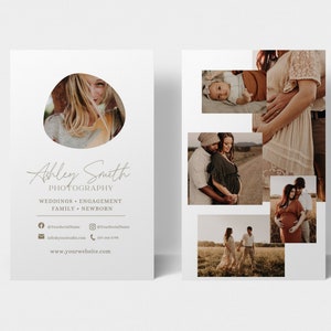 Photographer Business Card Template, Boho Photography business card design, CANVA TEMPLATE, Vertical Business Card, Marketing Brochure