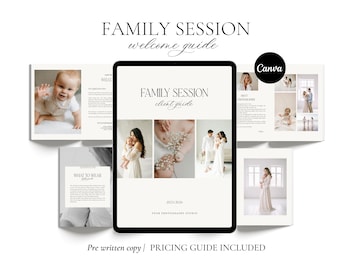 Family Photography Style Guide Canva | Client Welcome Packet, What to Wear, Session Prep Template
