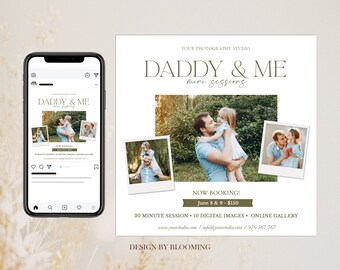 Daddy and Me Mini Session Template, Fathers day mini session, Father's Day Mini Sessions, Daddy and me, Marketing Board, PHOTOSHOP TEMPLATE